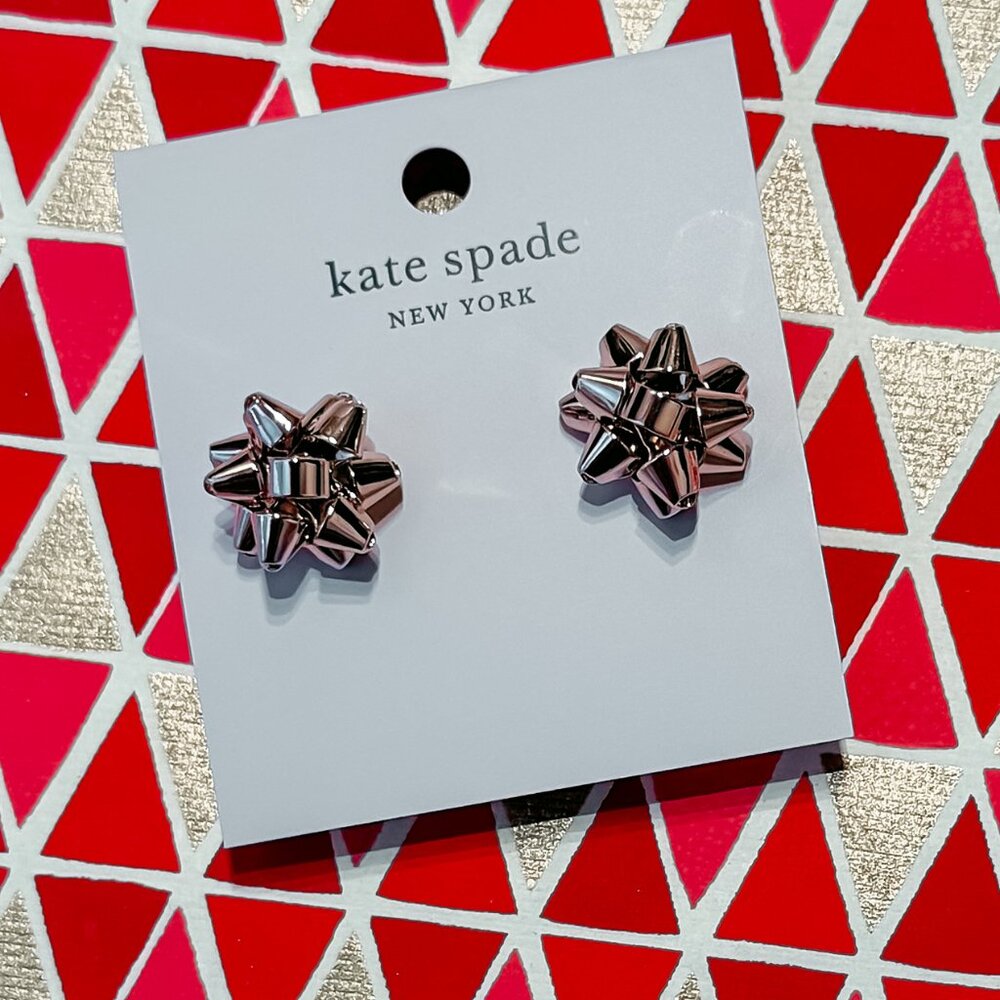 BNWT Kate Spade Holiday Bow Stud Earrings